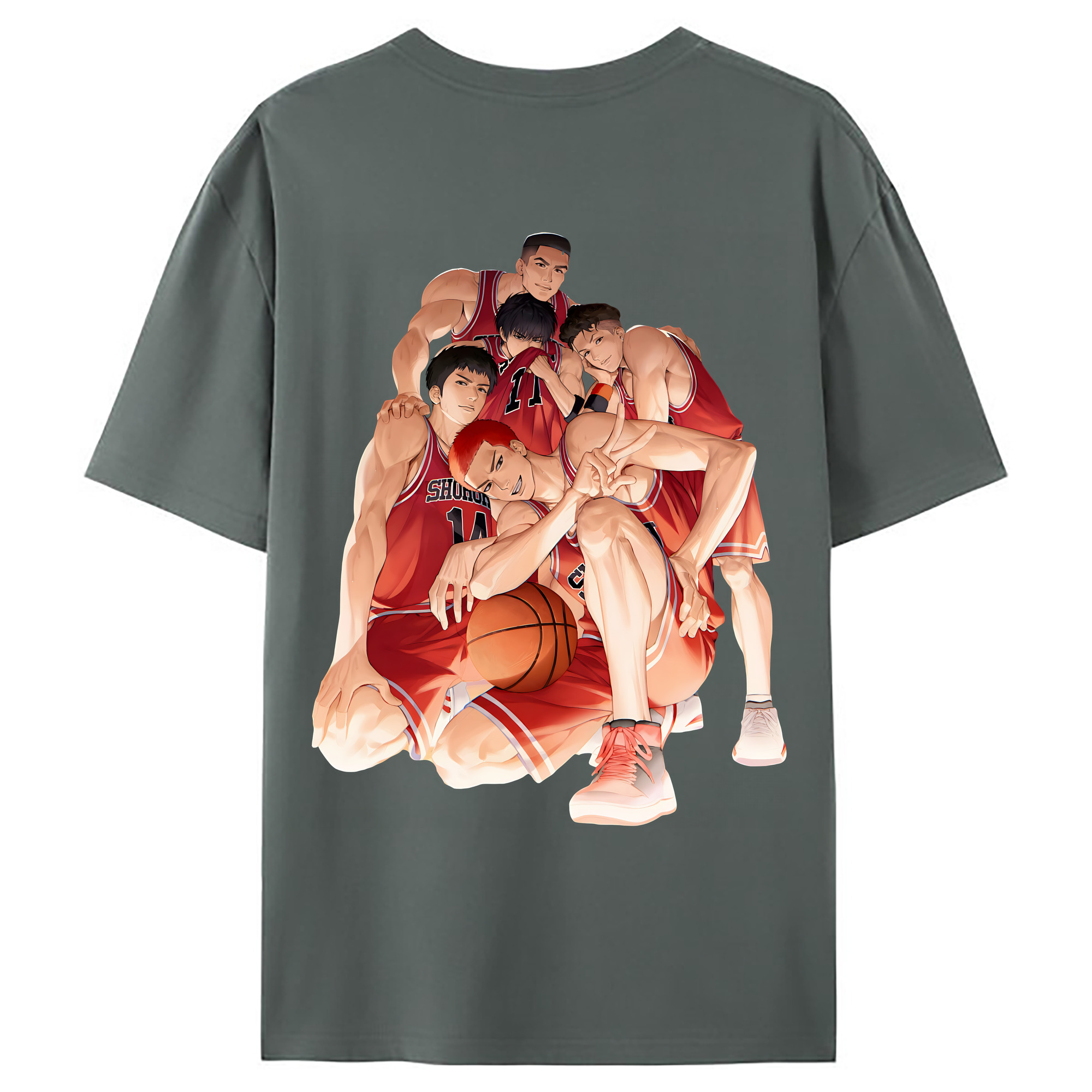 （画像用） SLAM DUNK／スラムダンク 綿100％ メンズ半袖Tシャツ（バックプリント） 通気性